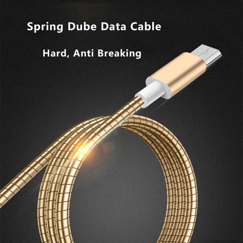 66W 6A Type C Charge Data Cable Spring Metal Braided For Xiaomi 12Pro  K60 Samsung S6 S7 Huawei P40 P60 Android Phone USB C Cord