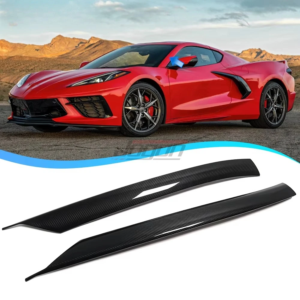 

Real Carbon Fiber Car Exterior Windshield Pillar a Cover Trim for Chevrolet Corvette C8 2020-2023 Car Accessories