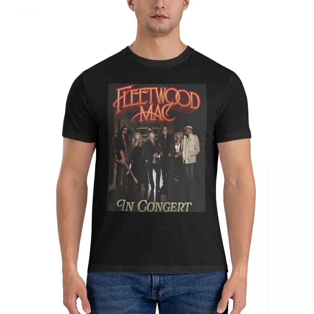 Funny In Concert T-Shirts Men Round Neck 100% Cotton T Shirt Fleetwood Mac Short Sleeve Tees Gift Idea Tops