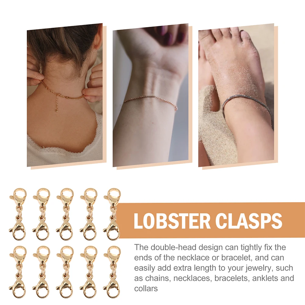 

10pcs Stainless Steel Lobster Clasps For Jewelry Making Necklace Bracelet Repair Durable Glossy Strong Secure Diy Replacement