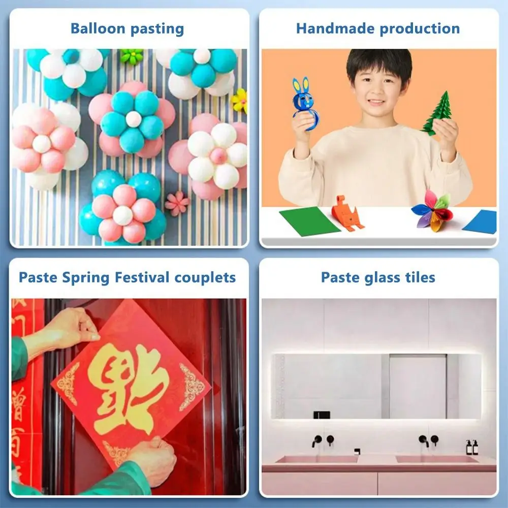 Simple Strong Viscosity Double Sided Tape White Ultra-thin Adhesive Tape Strong Tape Sticker School/Home/Office