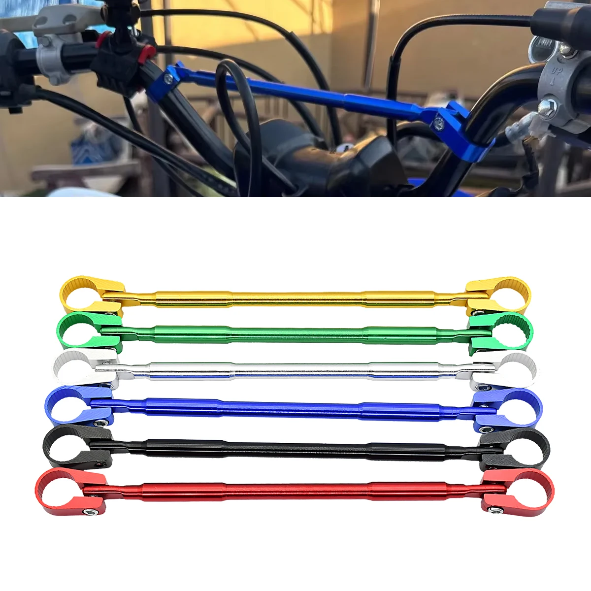 Motorcycles 22mm Alloy Aluminum Motorcycle Handlebar Brace Crossbar Modified Strengthen Handle Bar Clamp Balance Beam Cross
