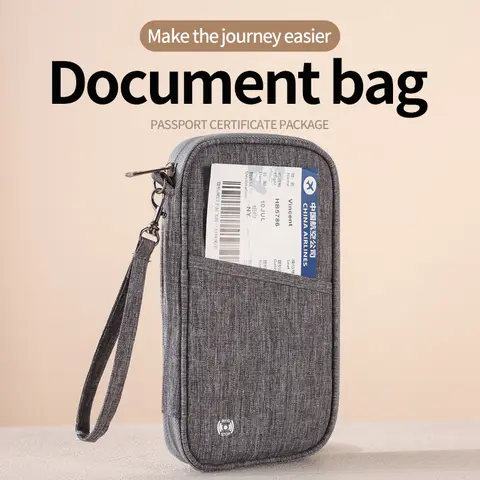 Family RFID Blocking Passport Holder Wallet - Travel Document Organizer with Credit Card Case Essential Travel Bag
