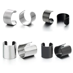 2pcs Unisex Punk Fashion Stainless Steel Ear Cuff Ear Clip Non-Piercing Clip On Earrings for Men and Women Daily Wear Jewelry