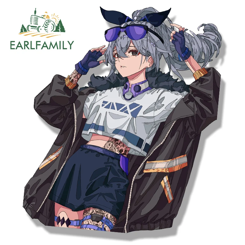 EARLFAMILY Honkai Star Rail Silver Wolf Fanart Car Sticker Cartoon Sketch Waifu Decal Peek Girl Window Helmet Motorcycle Sticker