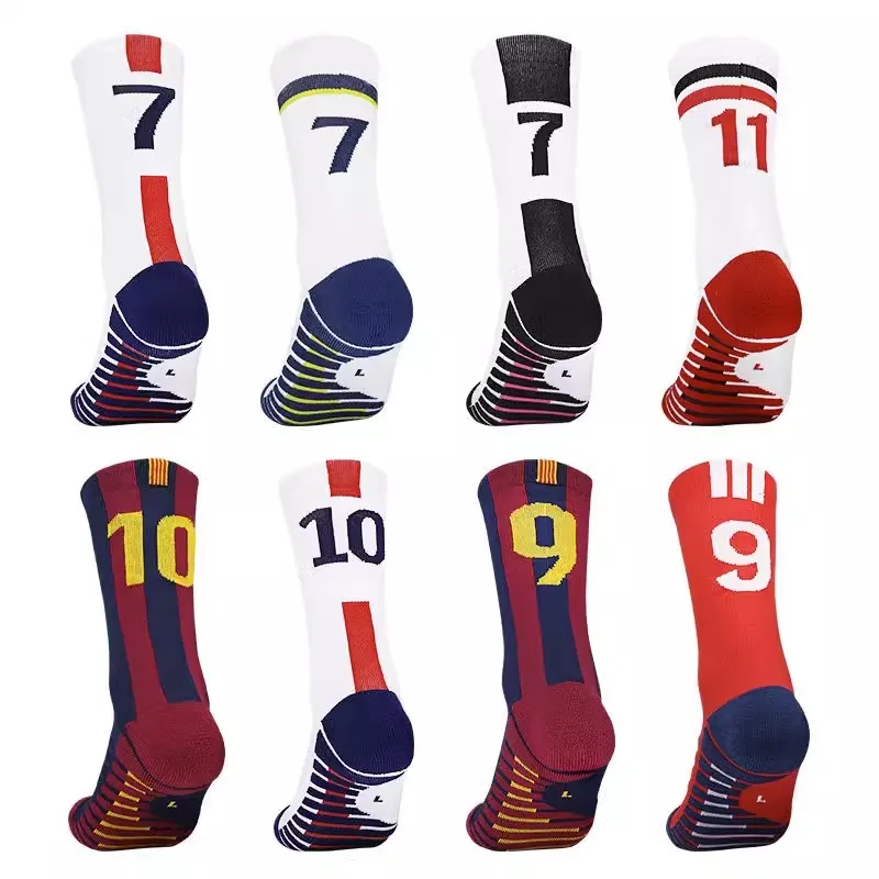 High Qality Number 30 7 Football Socks Adult Men Non-Slip Soccer Sports Outdoor Jog Running Cycling Fast-drying Breathable Sock