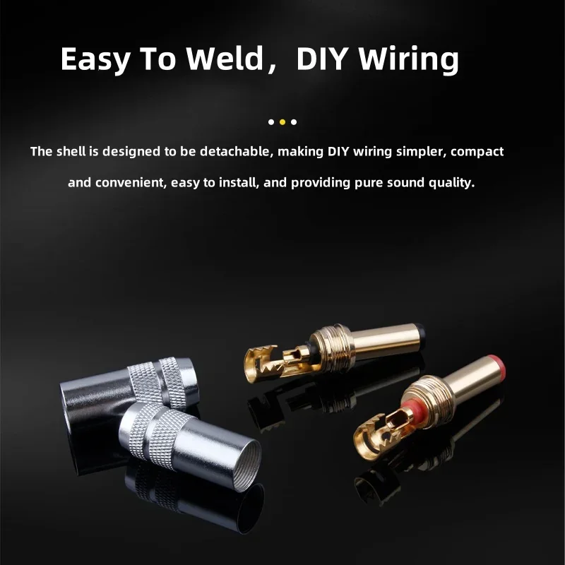 Złącze zasilania 10A 5.5*2.1mm 5.5*2.5mm Wtyk DC Lutowanie Przewód Ładowanie Wtyki DC Męski Metal Czarny Czerwony Stop Obudowa Wytrzymały — zdjęcie produktu 5
