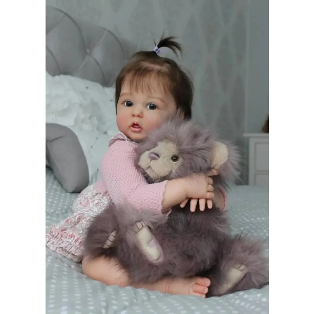 60CM Reborn Toddler Baby Doll Erin Soft Cuddly Handmade Lifelike Newborn Baby 3D Skin with Visible Veins Muñecas Bebés Reborns
