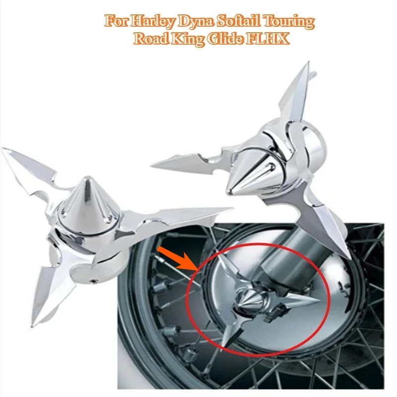 

Motorcycle Spun Blade Spinning Front Axle Cap Nut Cover ABS For Harley Dyna Softail Touring Road King Glide FLHX