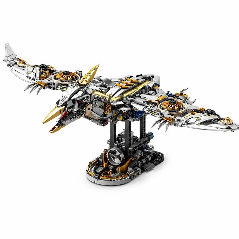 Creative Premium Mechanical Pterosaur Simulation Dinosaur Building Blocks DIY Desktop Collectible Ornament Gift