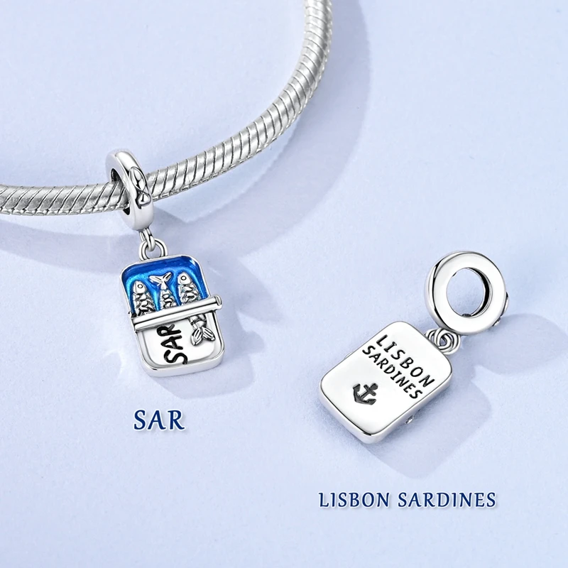 Original 925 Sterling Silber Charms Perle Zirkonium Mond Sterne Flugzeug Fußball Löwe Anhänger Passend für Damen Armband Schmuck Geschenk – Detail 14