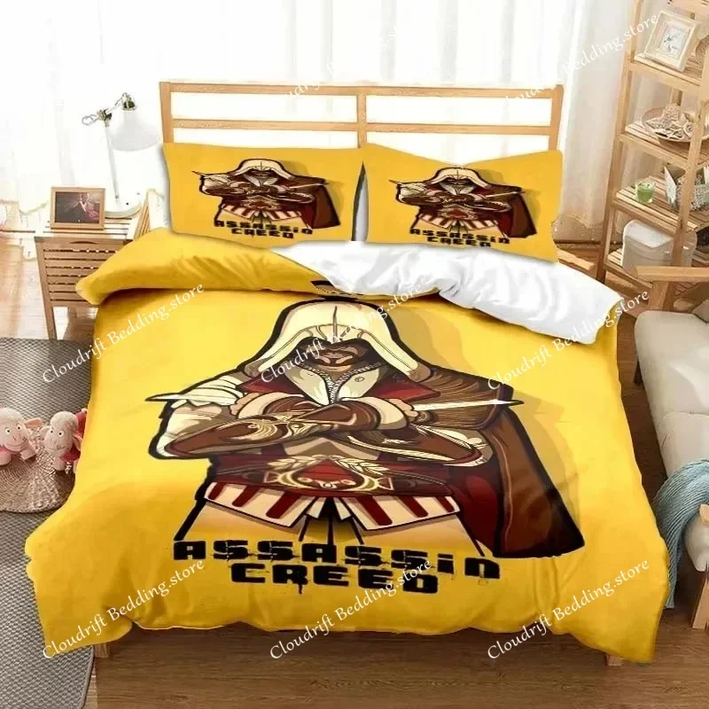 

Game A-Assassin S Creed Art Bedding Set Gamer Duvet Cover Set Adult boys Bedroom Single Double King Size Comforter Boys Gift369