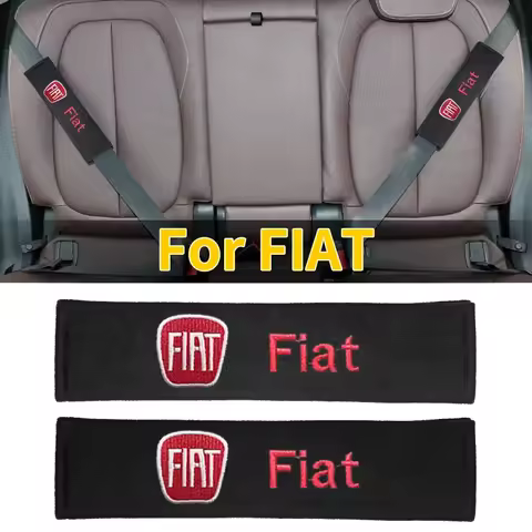 2PCS Car Seat Belt Cover Cotton Safety Car Styling shoulder cover For Fiat 500 500C 500L 500X Brava Ducato Fiorino Panda Stilo