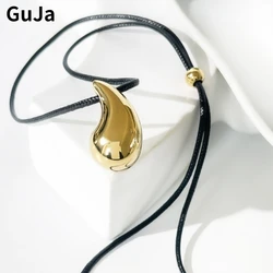 Fashion Jewelry Vintage Temperament Metal Teardrop Pendant Necklace For Women Girl Gift Trend Accessories Hot Sale