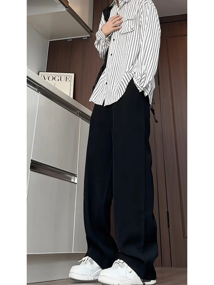 

Мужская полосатая рубашка с длинным рукавом, повседневная, винтажная, в американском стиле, осенняя, модная, свободного кроя, на пуговицах, не требует глажки