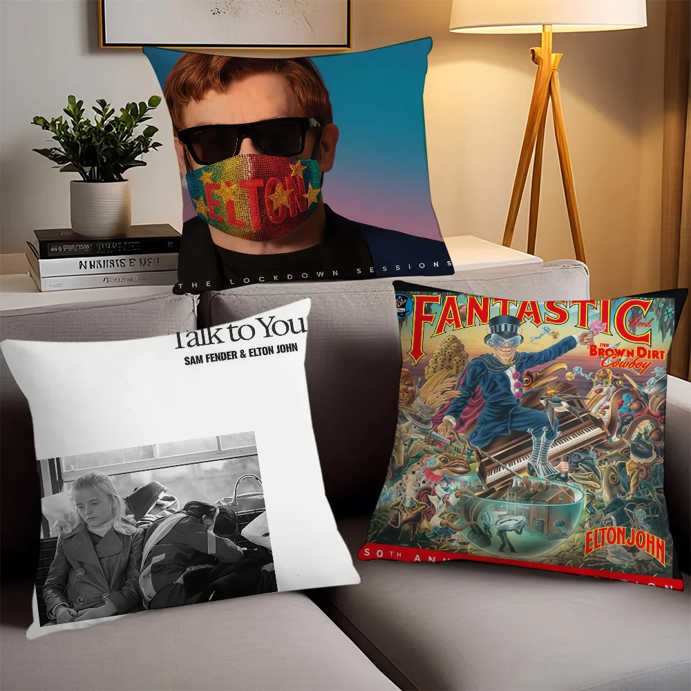 

British male singer E-Elton J-John Pillow Case Office Cushions Suitable For Sofa Car Bedroom Decorative Cushion Cover