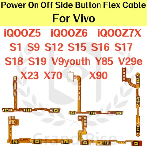 VIVO Power On Off  Side Button Flex Cable for Vivo IQOOZ5 Z6 IQOOZ7X S1 S9 S12 S15 S16 S17 S18 S19 V9youth Y85 V29e X23 X70 X90