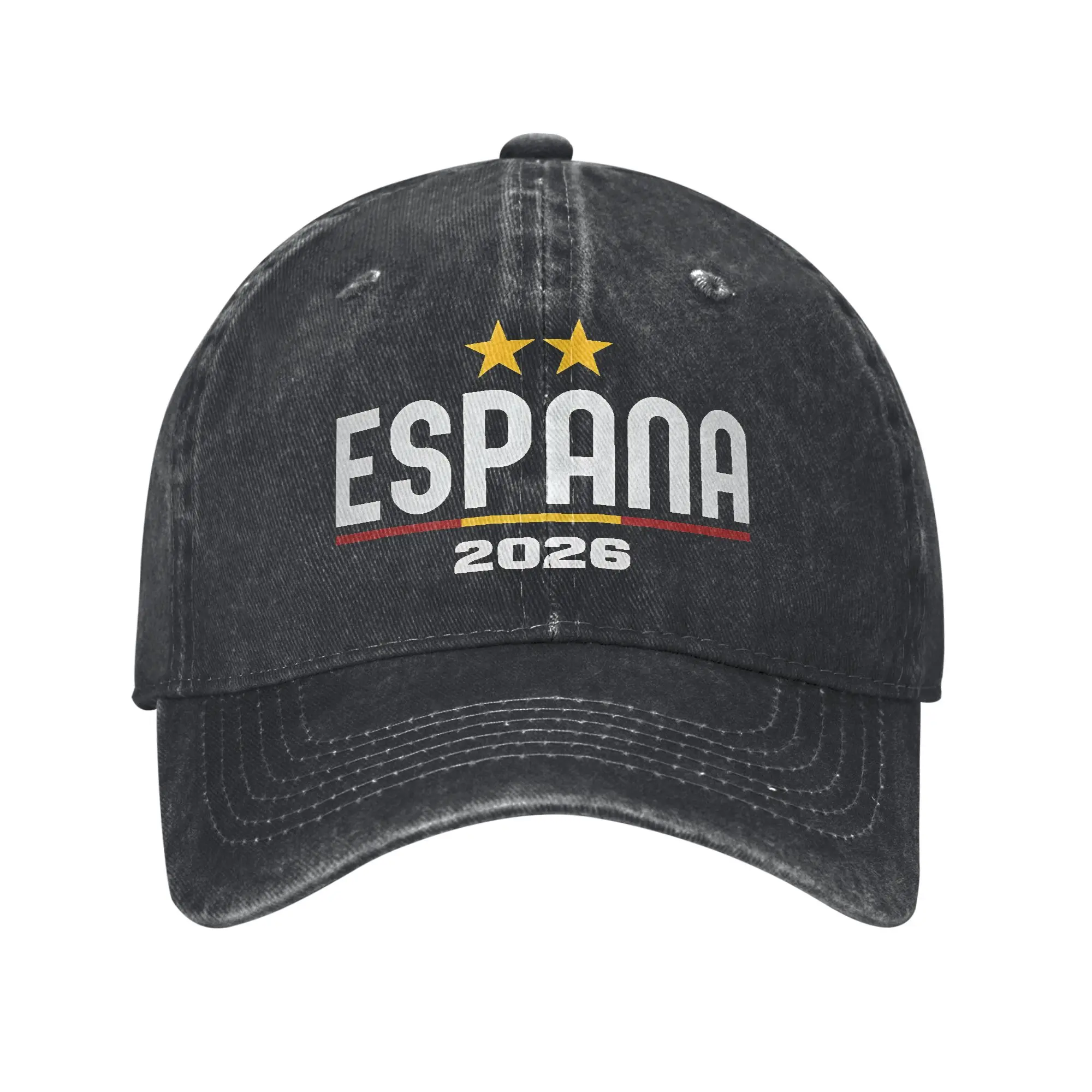 Vintage Espana Campeones del Mundo SPAIN Baseball Caps for Men Denim Washed Snapback Hat  Outdoor Travel Adjustable Fit Hats Cap