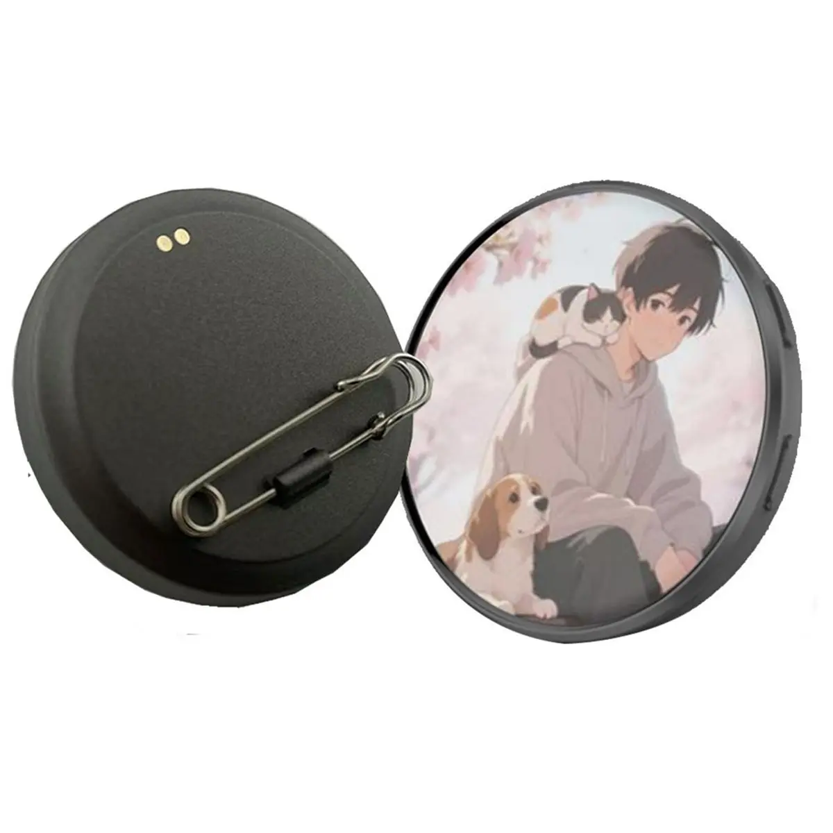 618 Mega Sale Digital Badge Pin with 1.7" HD Screen, Bluetooth 6.0 Video & Photo Badge, Anime Cosplay Gift