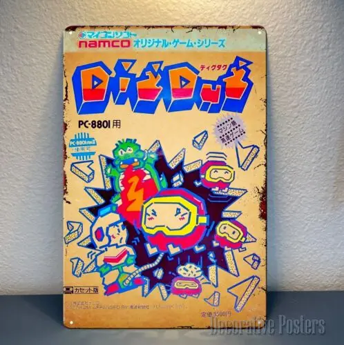 1u,dig dug namco Video Game Metal Poster -Collectable Tin Sign (Size:)-aluminum-aluminum