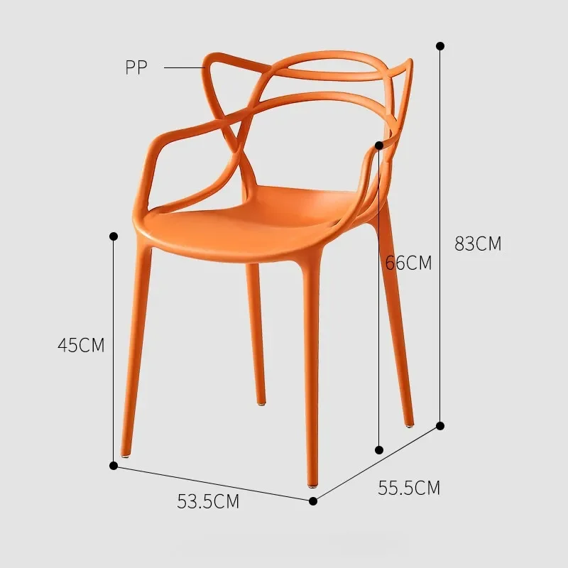 Modern simple plastic dining chair high quality backrest living room hotel apartment restaurant