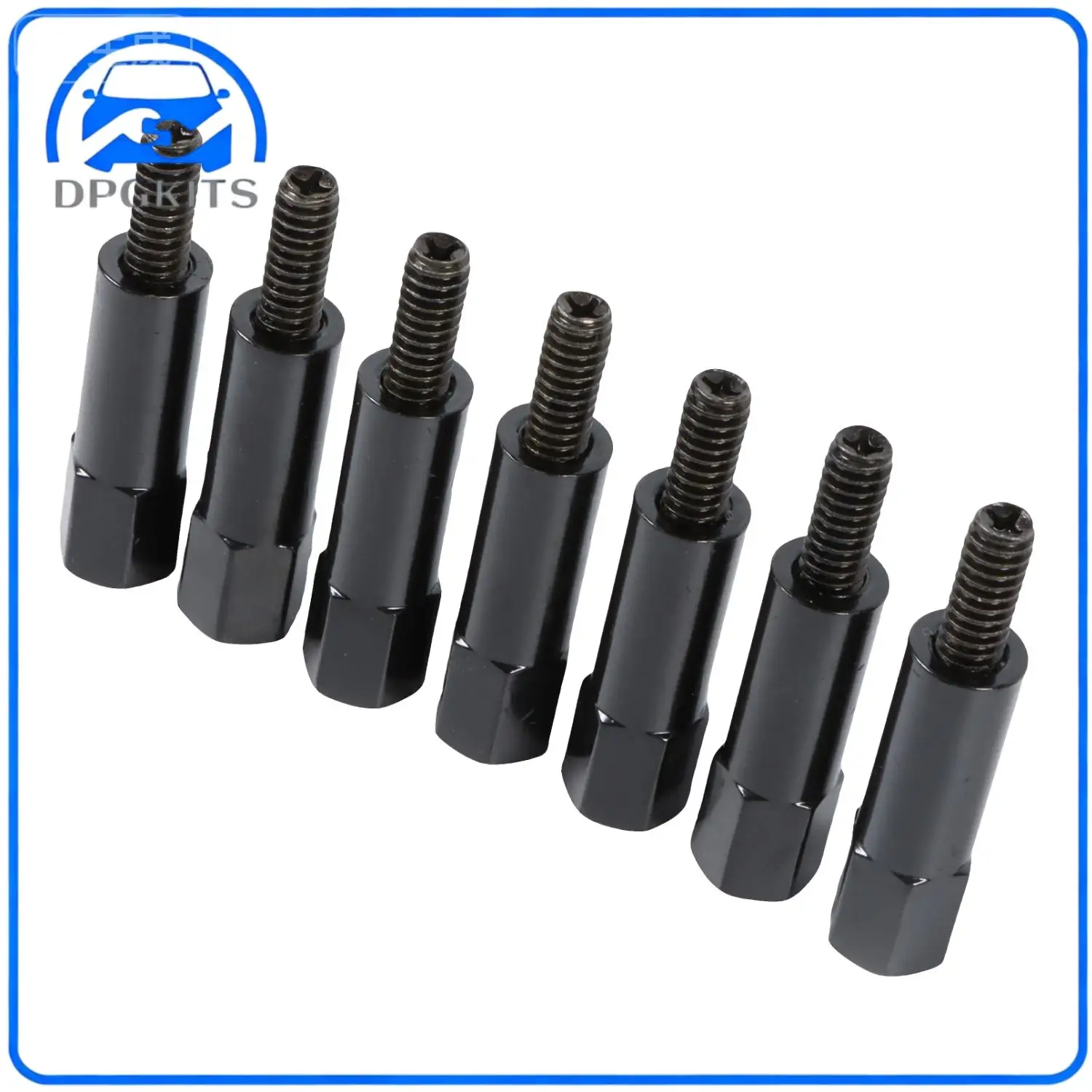 DPGKITS 7pcs Black Hex Valve Cover Bolt Set  SI-AT11455-BK For Jeep Bolt Pattern 199 232 258 Engines & Components Parts