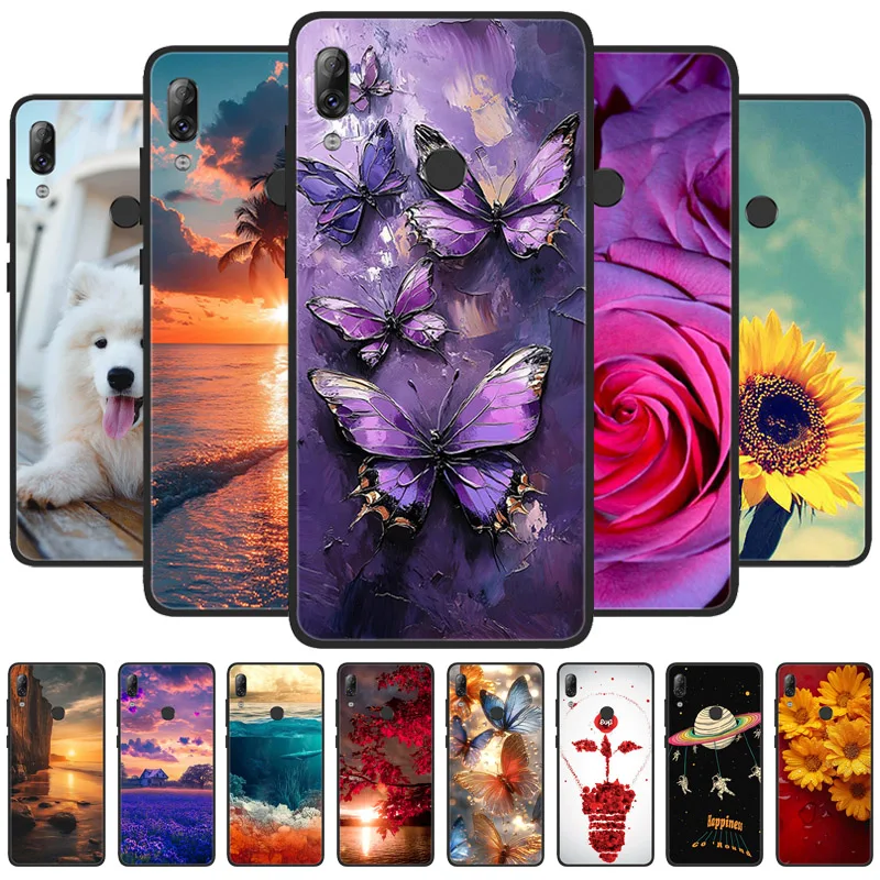 Capa de telefone para lenovo k5 pro, capa traseira de silicone tpu macia com flores, fundas para lenovo k5pro l38041, capa protetora à prova de choque