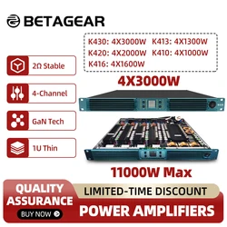 Betagear 4X 3000W Subwoofer Amplifier Aduio Powerful Professional Amps Class D 4-Channel PFC 90V-270V Stable 2Ω 11000W Max