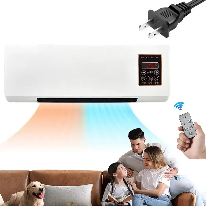 Wall Mounted Heater Small Mounted Cooling and Heater Electric Space Heater for Bedroom Portable Wall Mounted Warm Air Blower