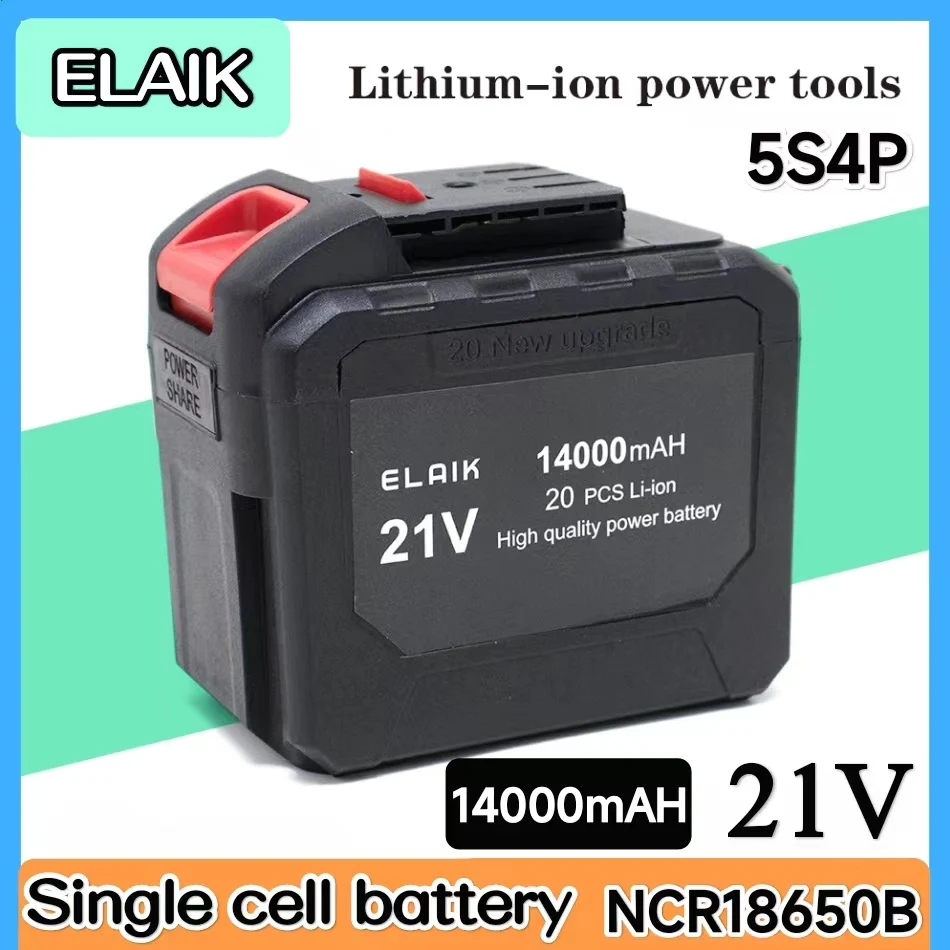 Baterai lithium tahan lama 21V 14ah, pengisi daya, cocok untuk alat listrik seri 18v 21V pistol air tegangan tinggi