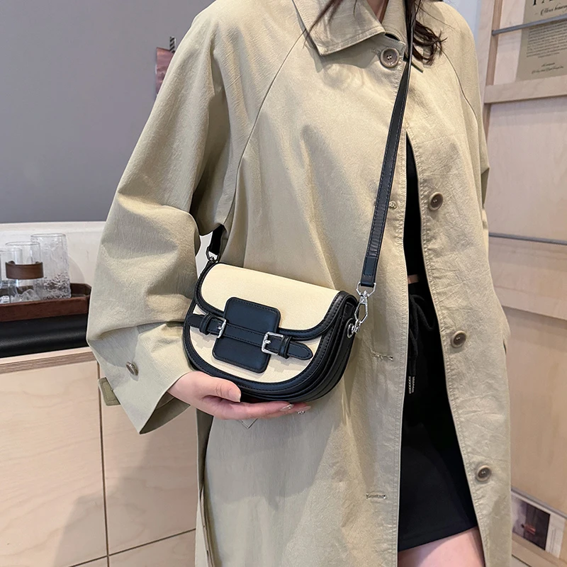 Mini Small Crossbody Bag For Women 2024 Luxury Brand Semicircle Saddle Bag black Leather Handbag Designer Ladies Shoulder Bags