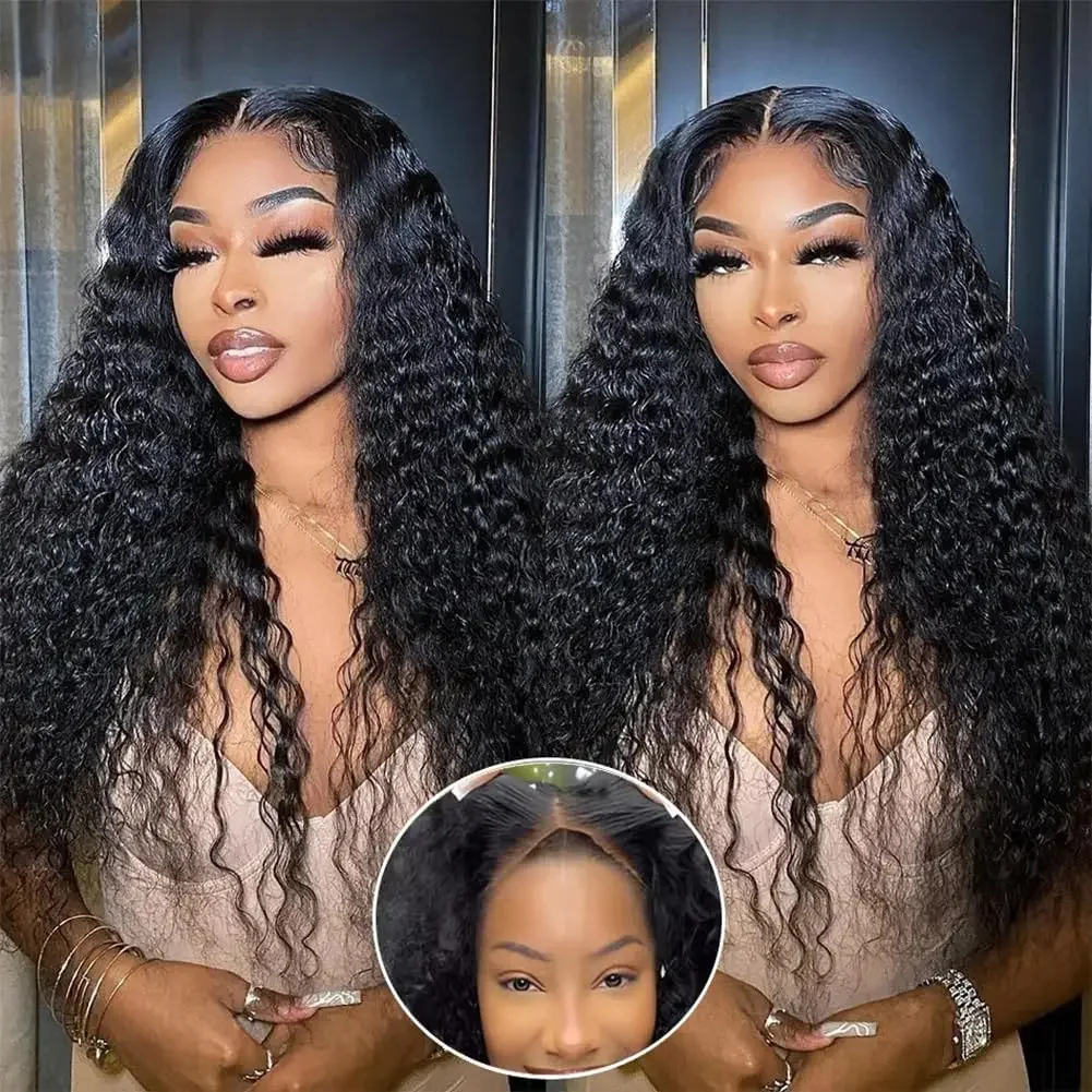 Vrvogue Hair 200 Density 6x4 5x5 Glueless Wig Human Hair Deep Wave Lace Closure Wig Water Wave Lace Wigs For Black Women On Sale