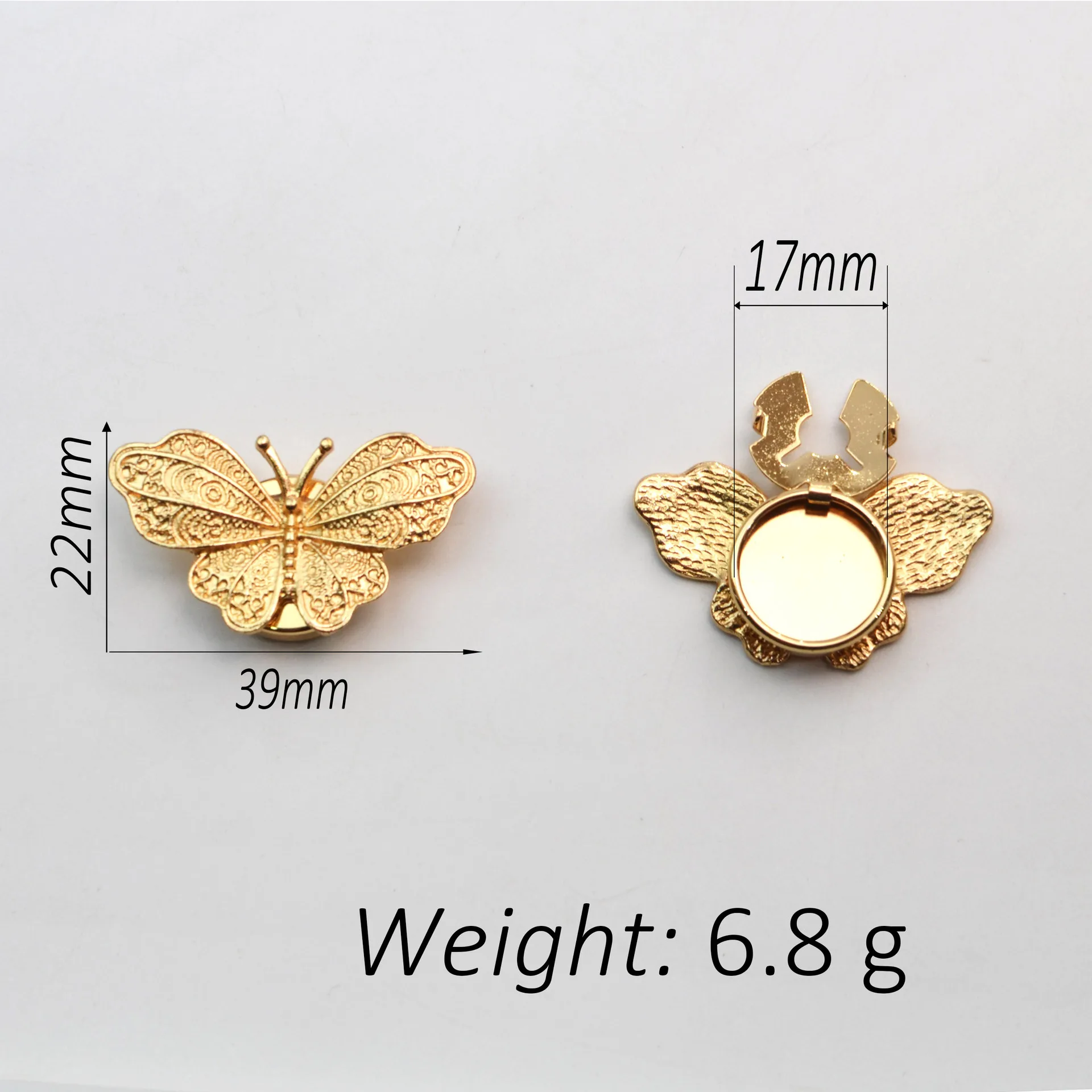 Vintage Butterfly Cufflink Covers, Gold/Silver Cufflink Tops for DIY Cufflinks, Shirt Cuff Decor, Fashion Jewelry Accessories