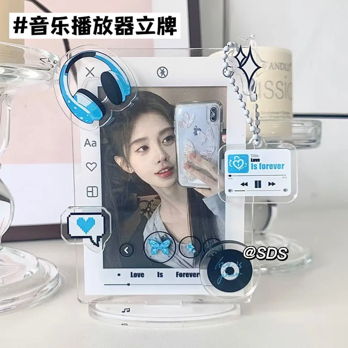 2025 Music Acrylic Photocard Holder Korean Ins Idols Photo Frame 3 Inch Cute Sweet Card Display Stand Desktop Decor Card Sleeve