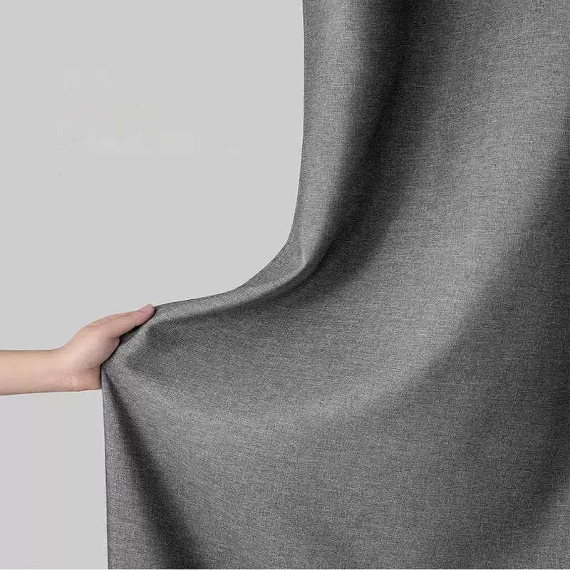 Large Hole Linen Look Door Curtain No Drilling Required Thickened Fabric Fashionable Durable Privacy Partition Home Decor
