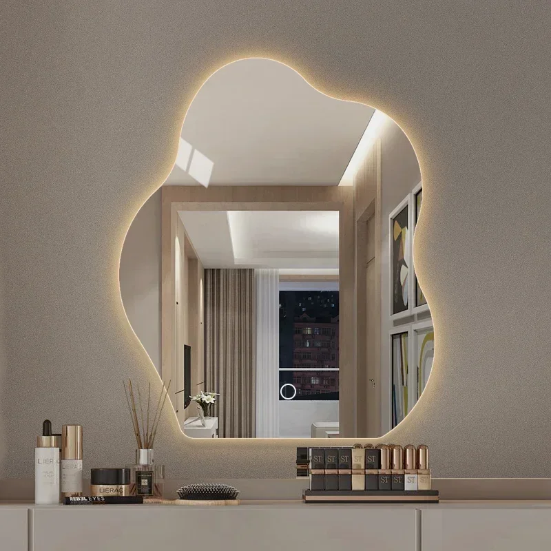 Gold Vintage Mirror Lights Shower Wall Led Mirror Bathroom Makeup Toilet Irregular Espejo Para Maquillaje Fall Decoration Home