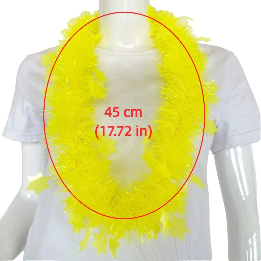 5pcs Glowing Large Fluorescent Garland Necklaces Shimmering 45cm Party Decorations Props Funny Colorful view 5