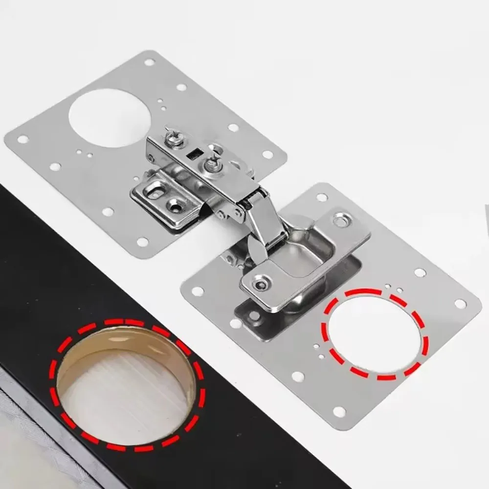 4/10PCS Stainless Steel Cabinet Concealed Hinges with Screws Hinges Damper Buffer Soft Close Quiet Wardrobe Door view 4