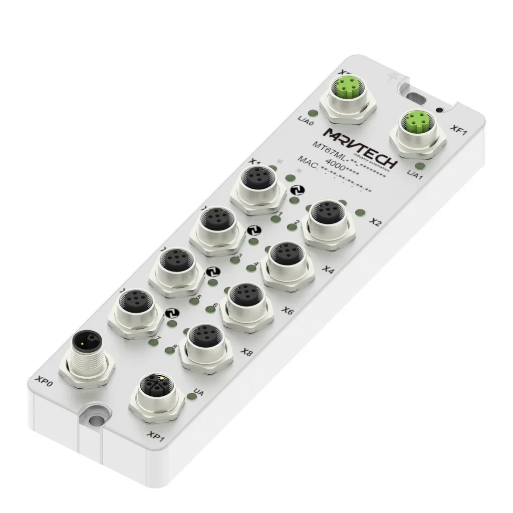 8-Channel Digital Output Module with Housing PLC Input/Output Module with IO-Link and Modbus Network Connection