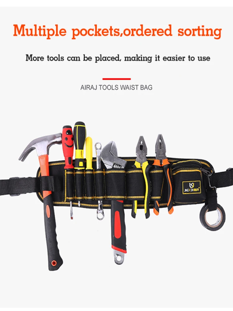 

Electrician storage tool waist bag Multi functional waterproof and wear-resistant Oxford cloth thickened waist bag
