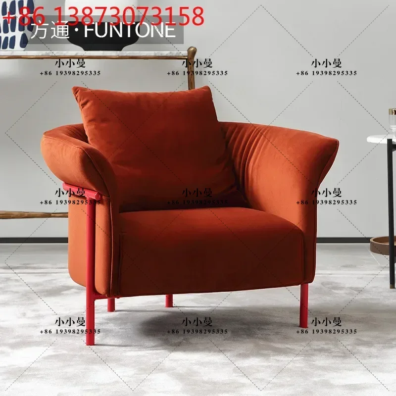 Nordic leisure balcony living room home Internet celebrity light luxury tiger chair high-end flannel single lazy chair