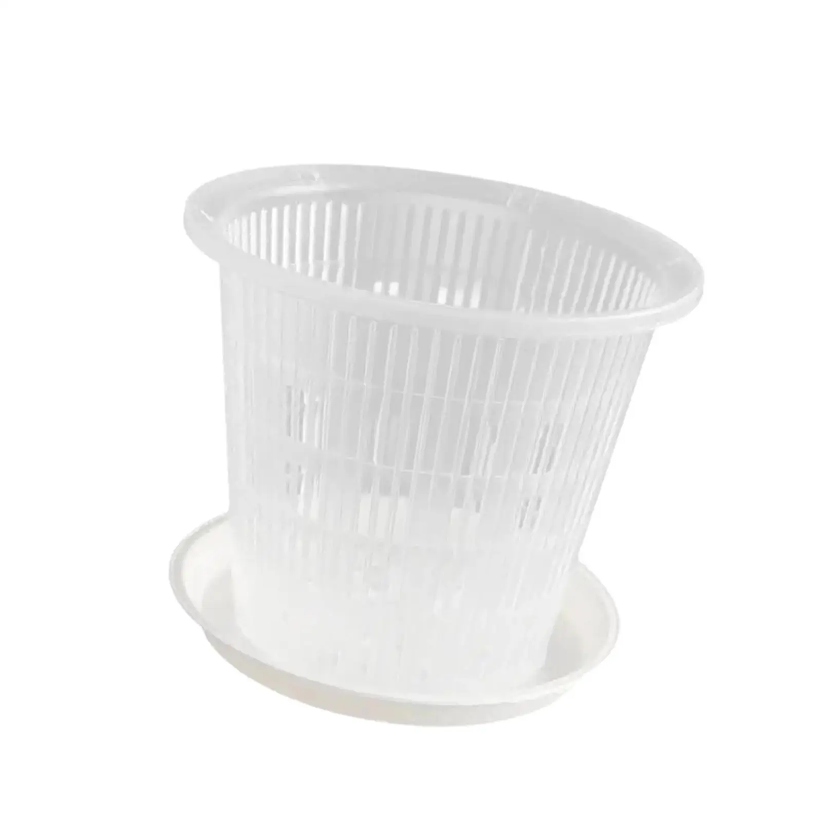 Orchid Pots with Holes and Saucer Repotting Flower Plant Container Planting Cup Clear Orchid Planter Flower Pot