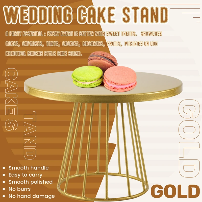 New 2Pcs Metal Cake Stands,8/10 Inch Pillar Style Cupcake Display Stand Dessert Tray Pie Plates For Bakeware, Wedding, Party