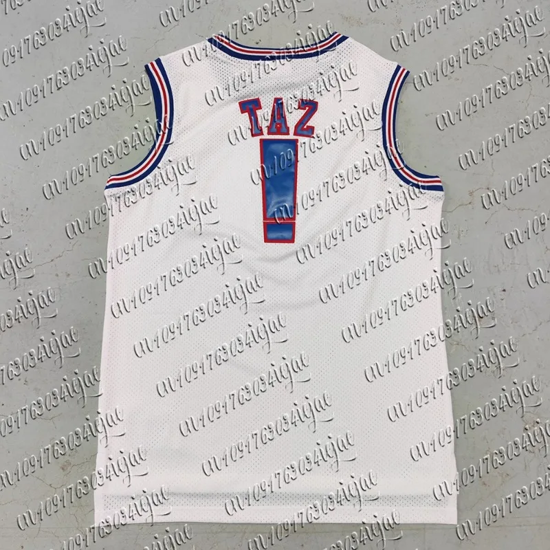 Trillest Space Jam Bugs 1 Lola 10 Murray 22 TAZ D.Duck 2 White Tune Squad كرة السلة جيرسي للرجال لملابس حفلات الهالوين