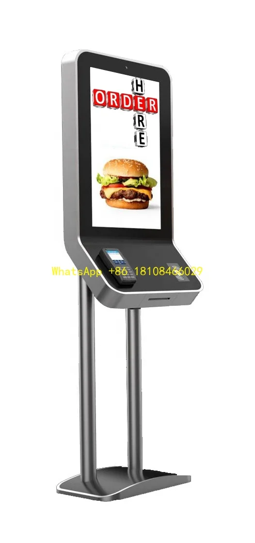 Ordering Kiosk in Restaurant Payment Kiosks with POS Terminal Face Kiosk Manufacturer Wall Mount Self