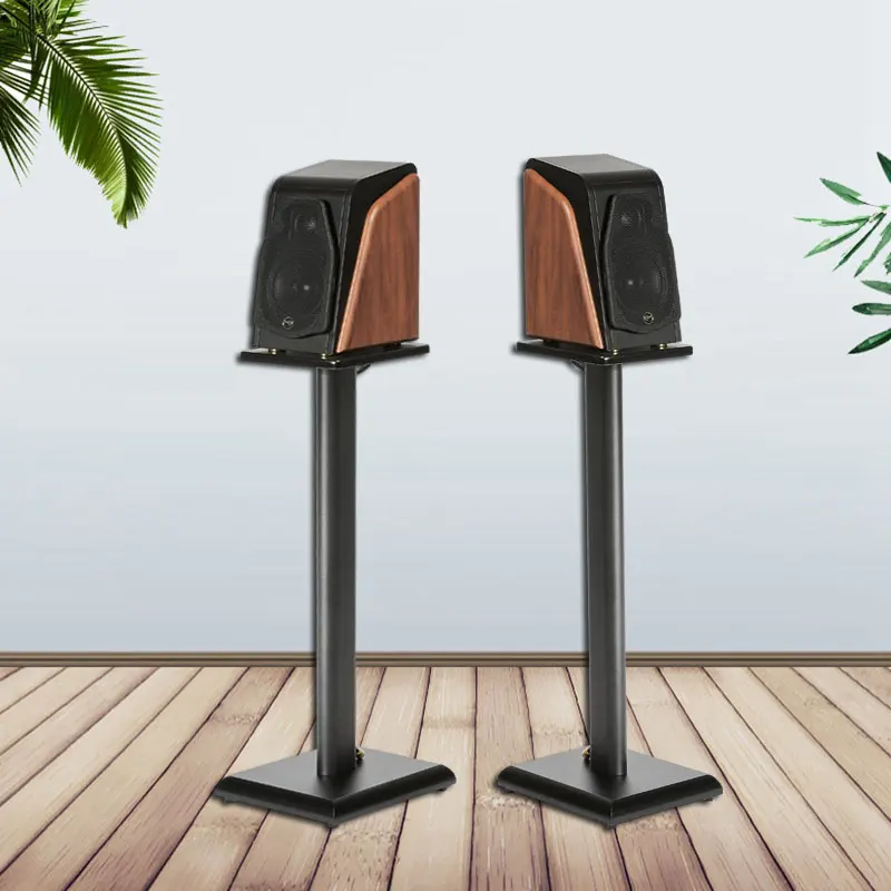 ‌Premium Sleek Speaker Stands, Heavy-Duty Floor Speaker Racks, Anti-Vibration Mounts, Secure Anti-Tip Bases