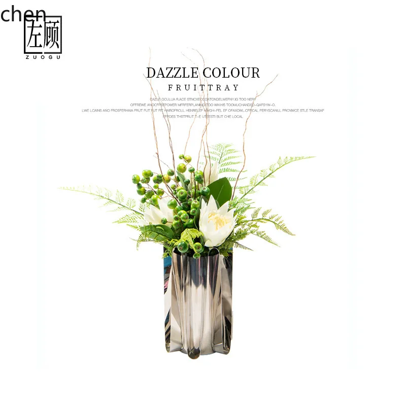 YFY Modern  Light Luxury  Steel Artificial Flower Sales Office Front Desk Model Room Dining Table Flower  Floral Art Ornament