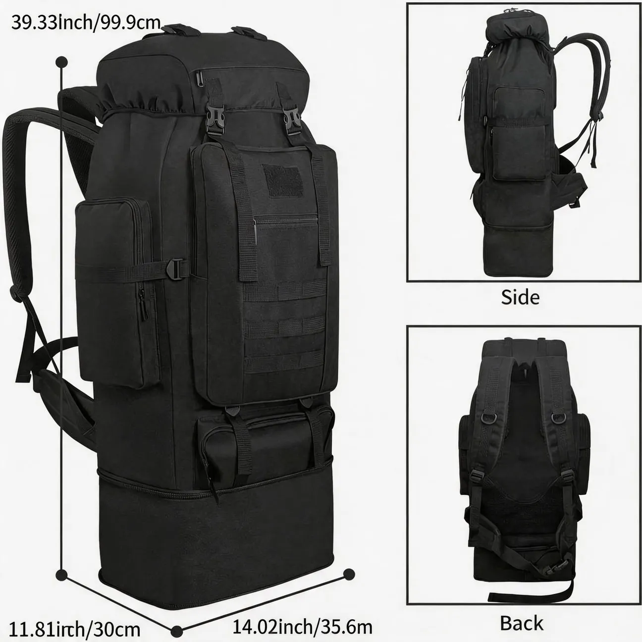 Hot Sale Extra Large Capacity Hiking Backpack Outdoor Mountaineering Camping Bottom Expandable Lightweight Design