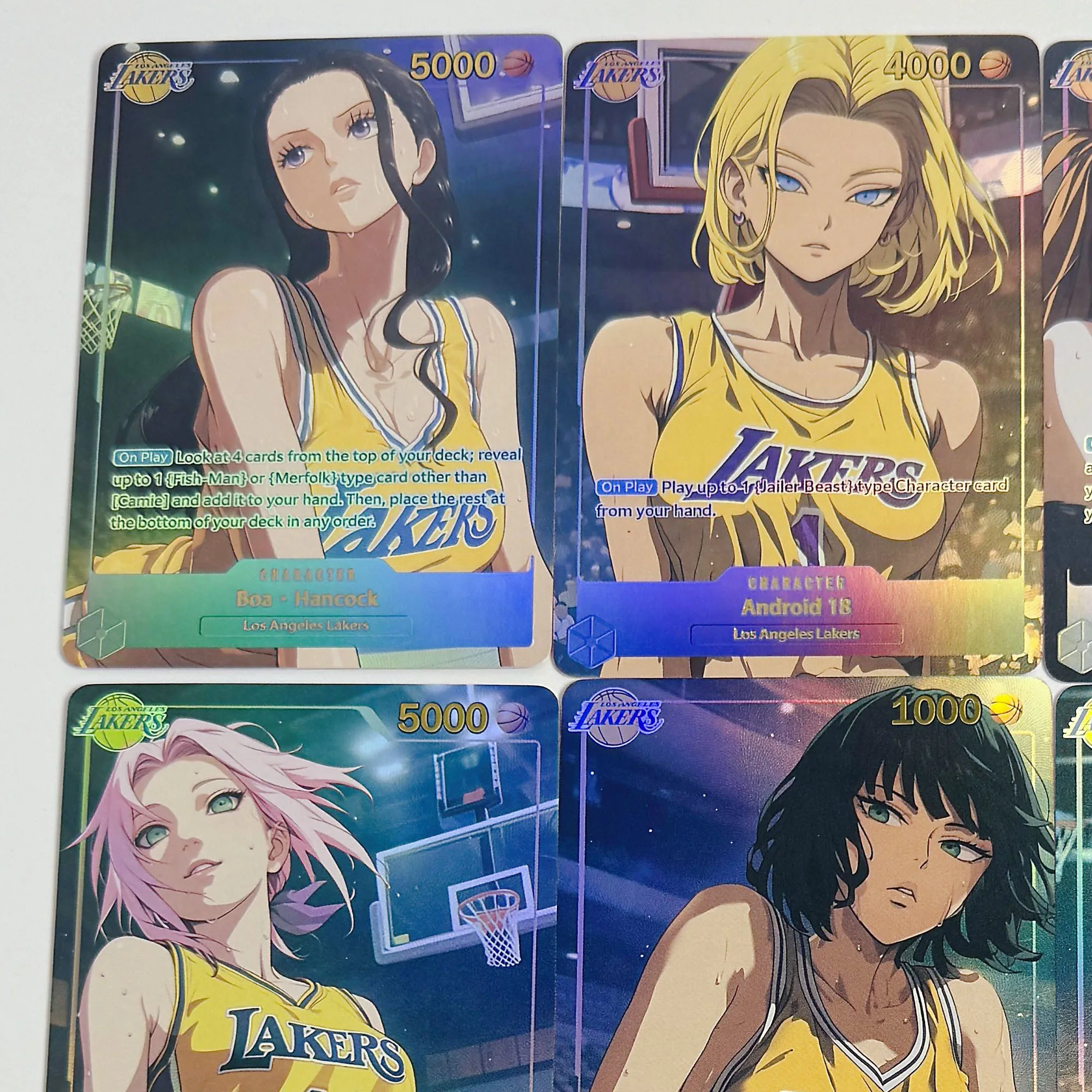 9 Pz/set Fai Da Te Nami Hancock Cosplay Acg Collezione di Carta Stampa A Caldo Rifrazione Colore Flash Haruno Sakura Anime Carte Regalo Giocattoli