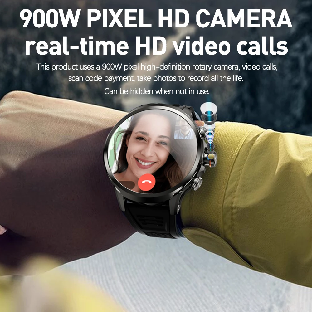 4G/5G بطاقة SIM جديد ساعة ذكية الرجال النساء 1.85 بوصة AMOLED شاشة الدورية كاميرا HD مكالمة فيديو واي فاي Smartwatch GPS المسار الساعات